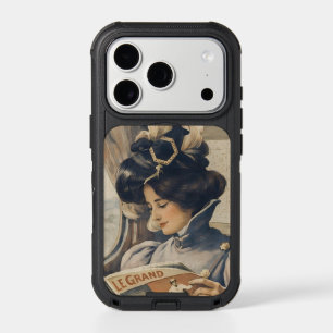 Vintage Edwardian Woman Reading on Train 