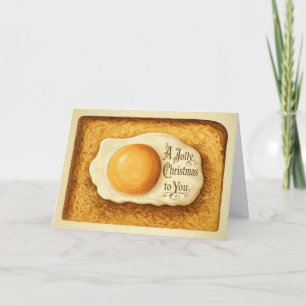 Vintage Egg on Toast Christmas Card