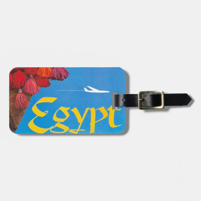 Vintage Egypt Air Travel Advertisement Luggage Tag (Front Horizontal)