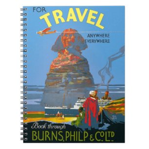 Vintage Egypt Air Travel Advertisement Notebook