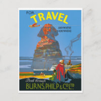 Vintage Egypt Air Travel Advertisement