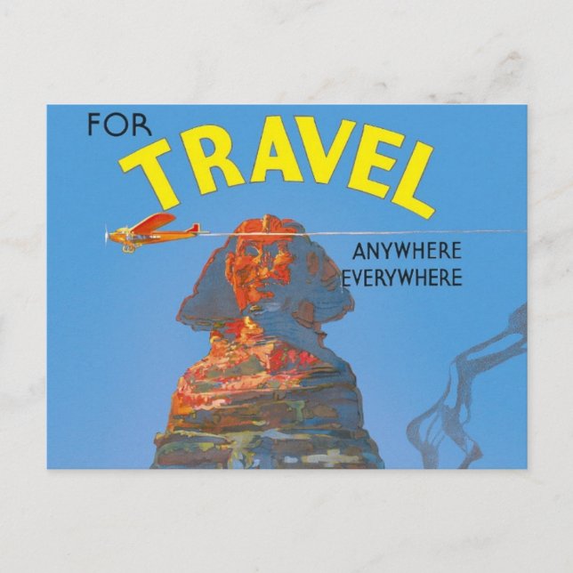 Vintage Egypt Air Travel Advertisement Postcard (Front)