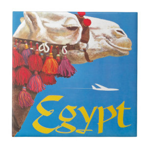 Vintage Egypt Air Travel Advertisement Tile