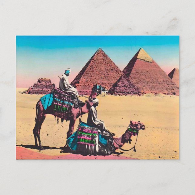 Vintage  Egypt, Great Pyramid at Giza Postcard (Front)