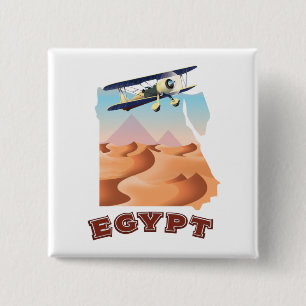Vintage Egypt Map travel poster 2 Inch Square Button