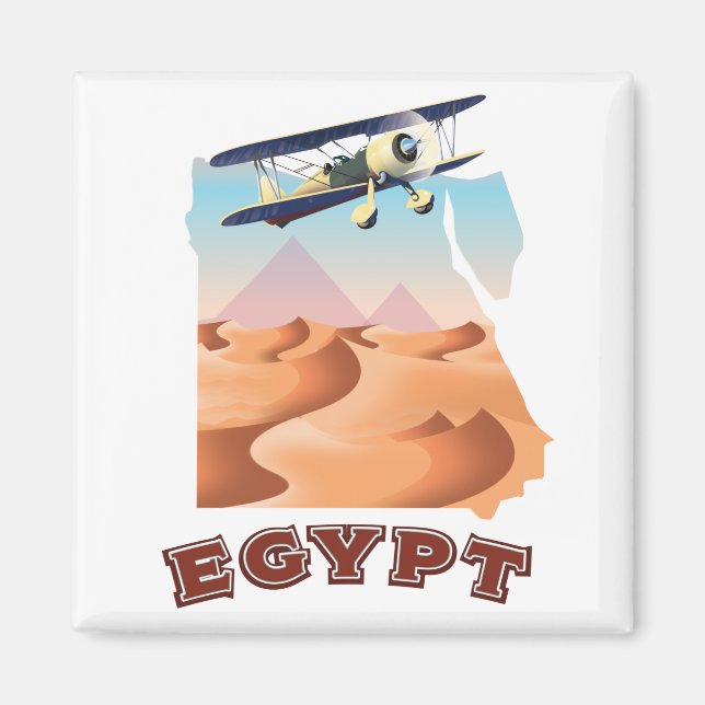 Vintage Egypt Map travel poster Magnet (Front)