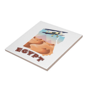 Vintage Egypt Map travel poster Tile