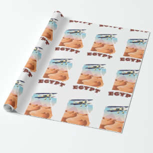 Vintage Egypt Map travel poster Wrapping Paper