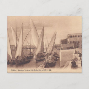 Vintage Egypt, Opening of Nile Bridge Postcard