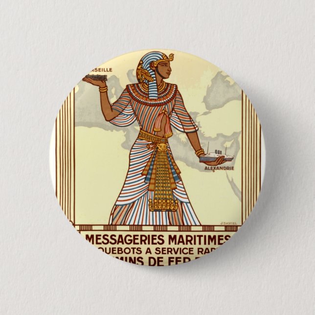Vintage Egypt Travel 2 Inch Round Button (Front)