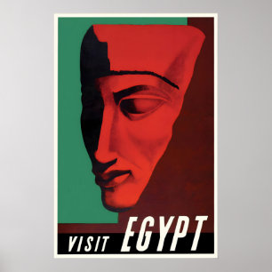 Vintage Egypt Travel Poster Pharaoh, Red Sea, Nile