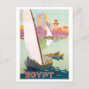 Vintage Egypt Travel Poster Postcard