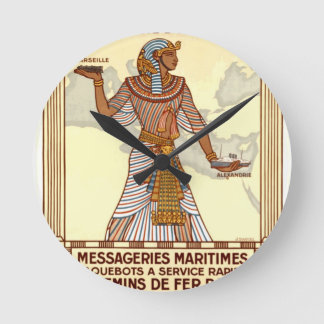 Vintage Egypt Travel Round Clock