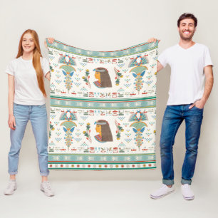 Vintage Egyptian goddess seamless pattern Fleece Blanket