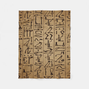 Vintage Egyptian Hieroglyphics Paper Print Fleece Blanket