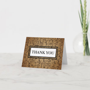 Vintage Egyptian Hieroglyphics Thank You Note Card