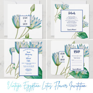 Vintage Egyptian Lotus Flower  Save The Date