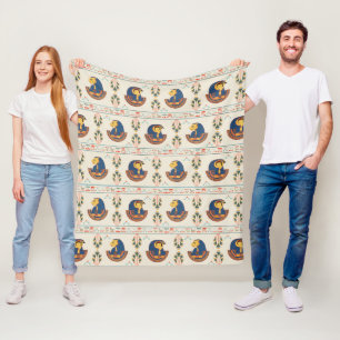 Vintage Egyptian Tefnut pattern Fleece Blanket