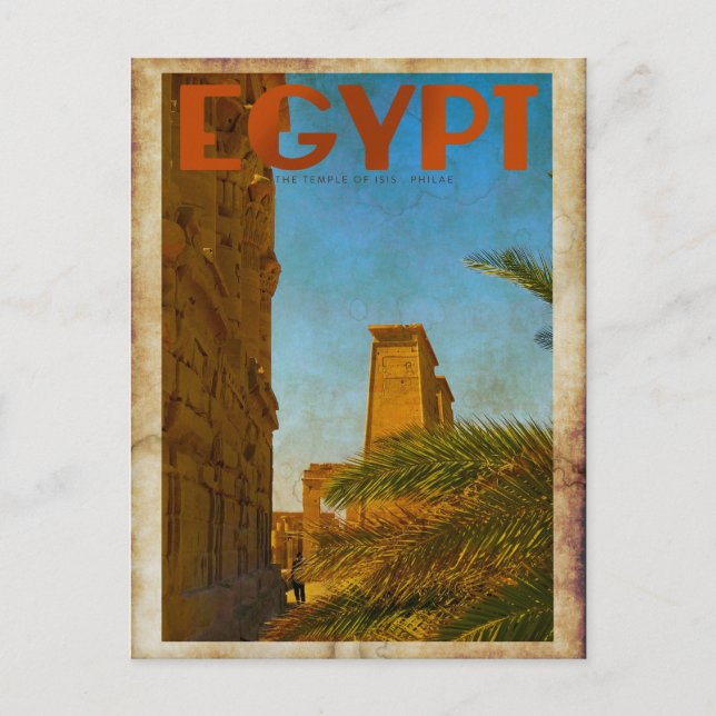 Vintage Egyptian Temple Travel Postcard (Front)