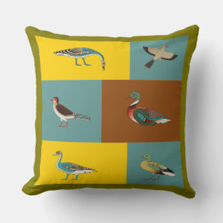 Vintage Egyptian Waterfowl Illustration Throw Pill Pillow