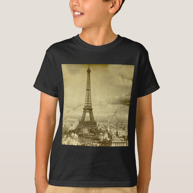 Vintage Eifel Tower Paris France  1889 T-Shirt (Front)