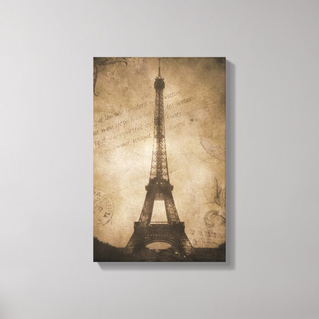 vintage eiffel tower canvas print (Front)