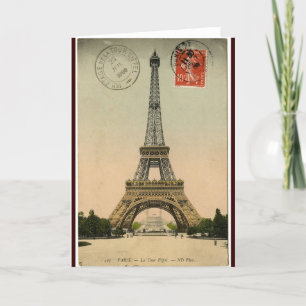 Vintage Eiffel Tower Card
