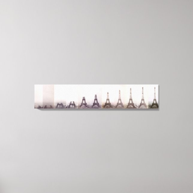 Vintage Eiffel Tower construction photo Paris Canvas Print (Front)