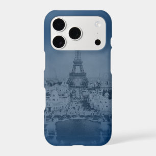 Vintage Eiffel Tower in Blue