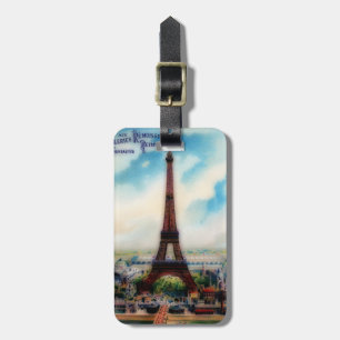 Vintage Eiffel Tower Luggage Tag