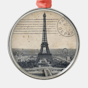 Vintage Eiffel Tower Metal Ornament