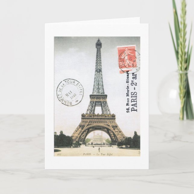 Vintage Eiffel Tower...note card (Front)