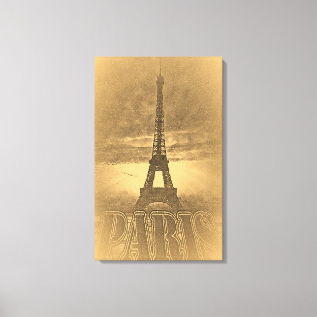 Vintage Eiffel Tower Paris #1 - Wrapped Canvas (Front)
