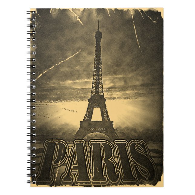 Vintage Eiffel Tower Paris #2 - notebook (Front)