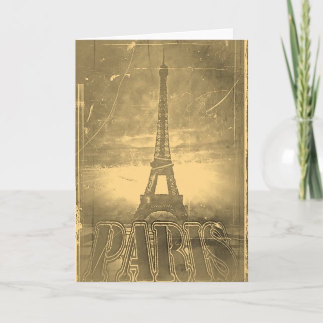 Vintage Eiffel Tower Paris #3- Greeting cards (Front)