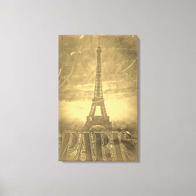 Vintage Eiffel Tower Paris #3 - Wrapped Canvas (Front)