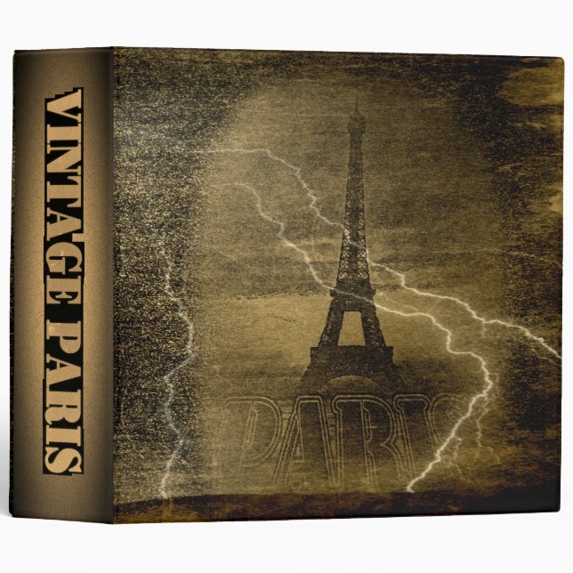 Vintage Eiffel Tower Paris - Binder (Front/Spine)