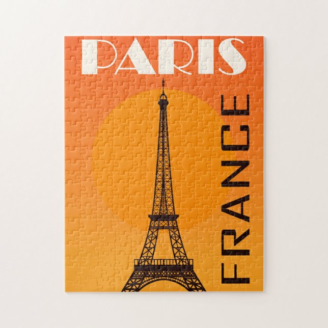 Vintage Eiffel Tower Paris Europe Travel Jigsaw Puzzle (Vertical)