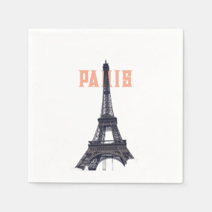 Vintage Eiffel Tower Paris Europe Travel Photo Napkin