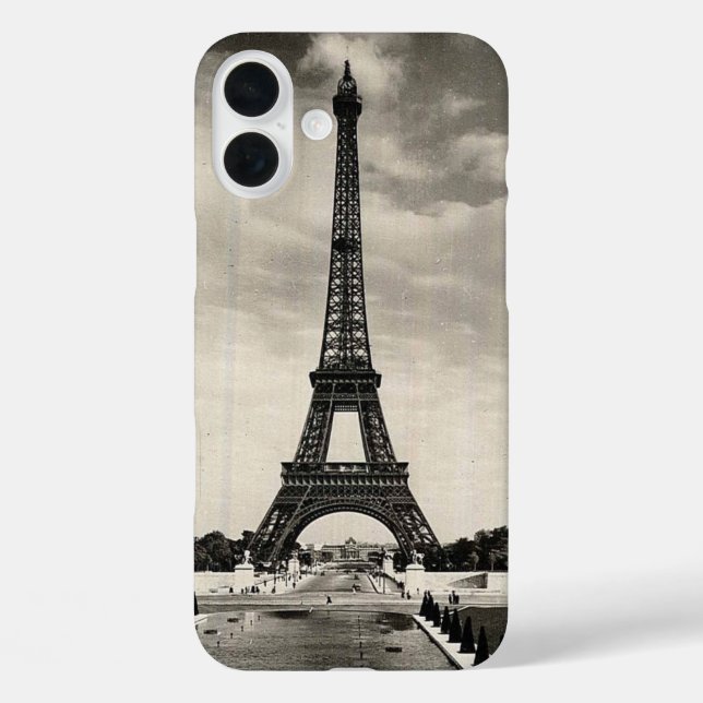Vintage Eiffel Tower Paris iPhone Wallet Case (Back)