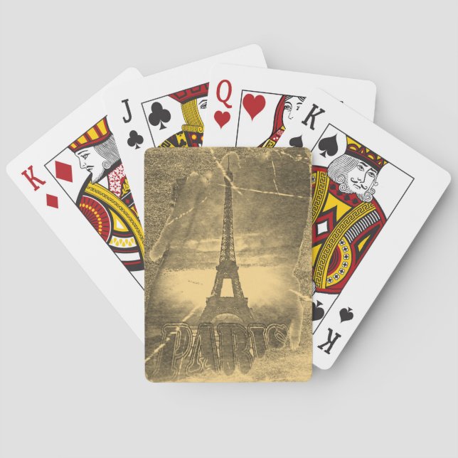 Vintage Eiffel Tower Paris Playing Cards (Back)