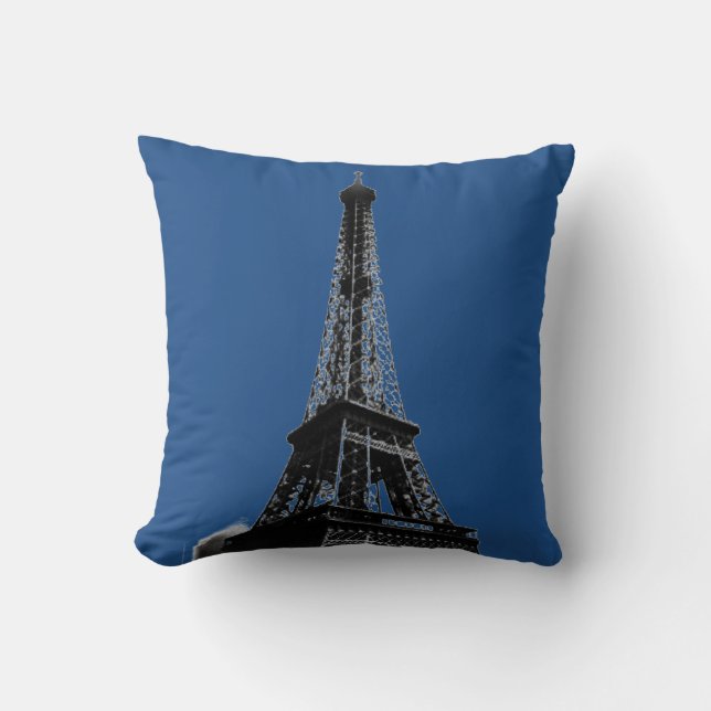 Vintage Eiffel Tower Paris Travel Throw Pillow (Front)