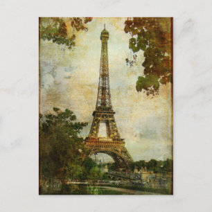 Vintage Eiffel Tower Postcard