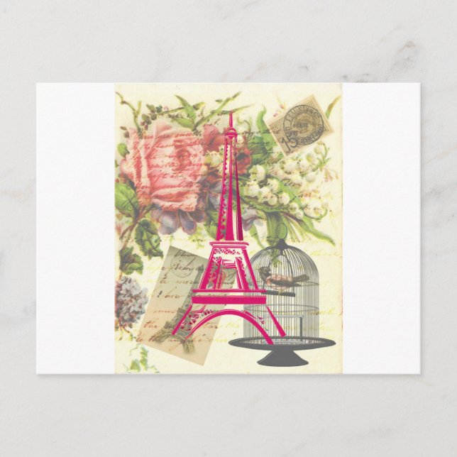 Vintage Eiffel Tower Postcard (Front)