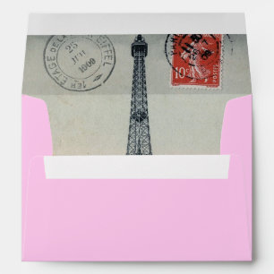 Vintage Eiffel Tower Postcard Envelopes