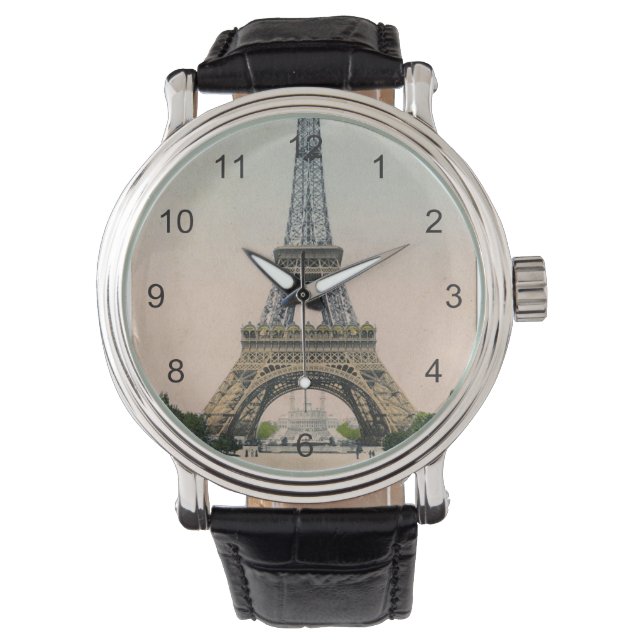 Vintage Eiffel Tower Postcard Watch (Front)