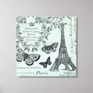 Vintage Eiffel Tower stretched canvas