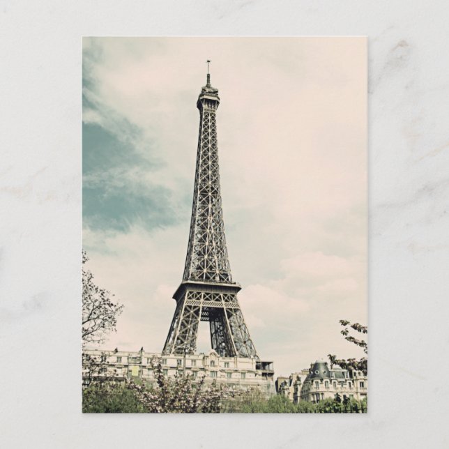 Vintage Eiffel Tower V2 Postcard (Front)