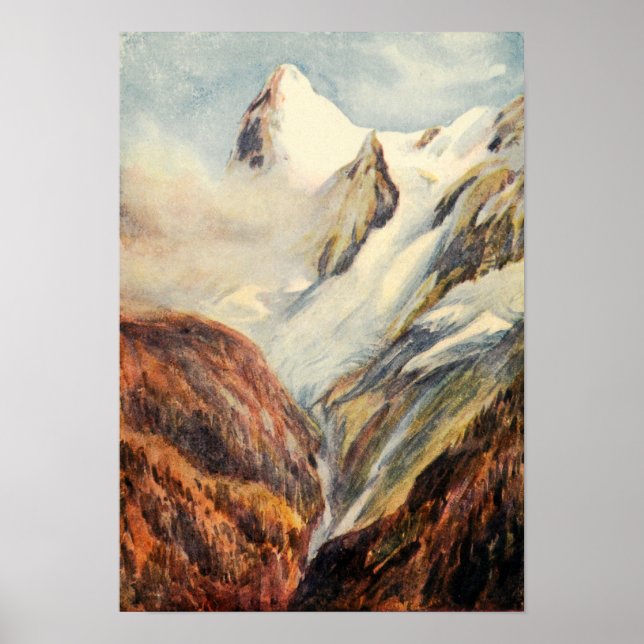 Vintage Eiger Mountains in the Bernese Alps Poster (Front)