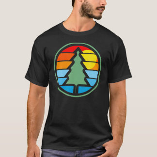 Vintage Eighties Retro Lone Pine Tree Graphic Art T-Shirt